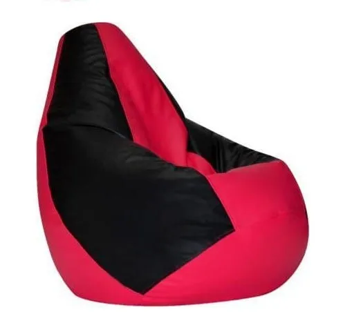 Tear Drop Designed Black & Pink Bean Bag Cover  (L,XL,XXL,XXXL, Jumbo) Large - 34x21x21 cm