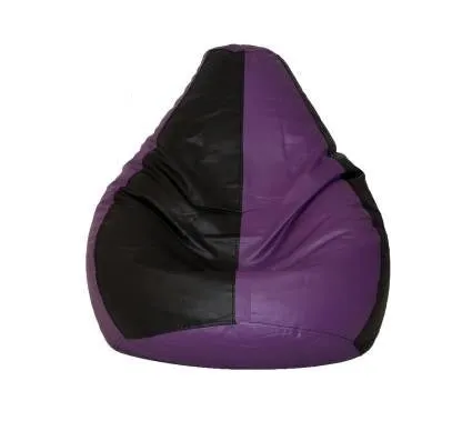 Tear Drop Designed Black & Purple Bean Bag Cover  (L,XL,XXL,XXXL, Jumbo) Large - 34x21x21 cm