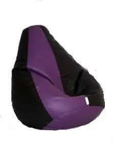 Tear Drop Designed Black & Purple Bean Bag Cover  (L,XL,XXL,XXXL, Jumbo) Large - 34x21x21 cm