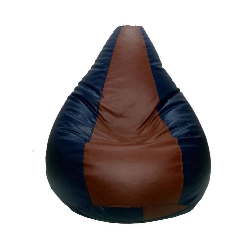 Tear Drop Designed Brown& Blue Bean Bag Cover  (L,XL,XXL,XXXL, Jumbo) Large- 34x21x21 cm