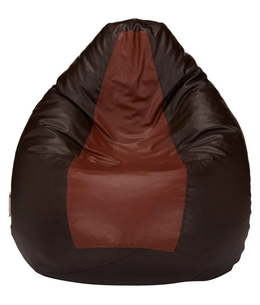 Tear Drop Designed Brown Tan Bean Bag Cover  (L,XL,XXL,XXXL, Jumbo) Large - 34x21x21 cm