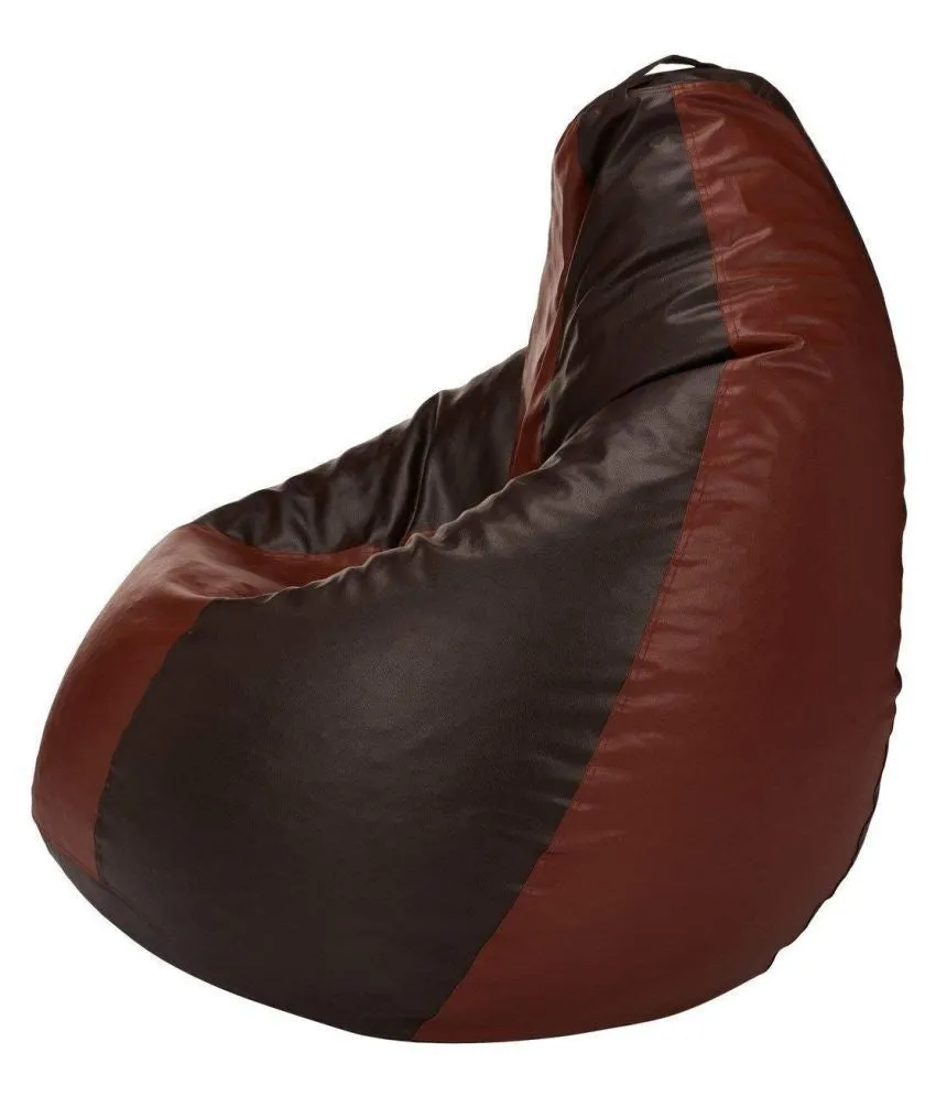 Tear Drop Designed Brown Tan Bean Bag Cover  (L,XL,XXL,XXXL, Jumbo) Large - 34x21x21 cm