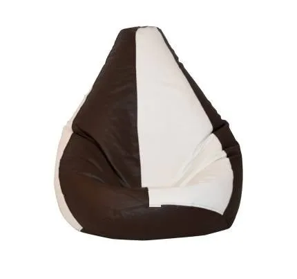 Tear Drop Designed Brown & White Bean Bag Cover  (L,XL,XXL,XXXL, Jumbo) Large - 34x21x21 cm