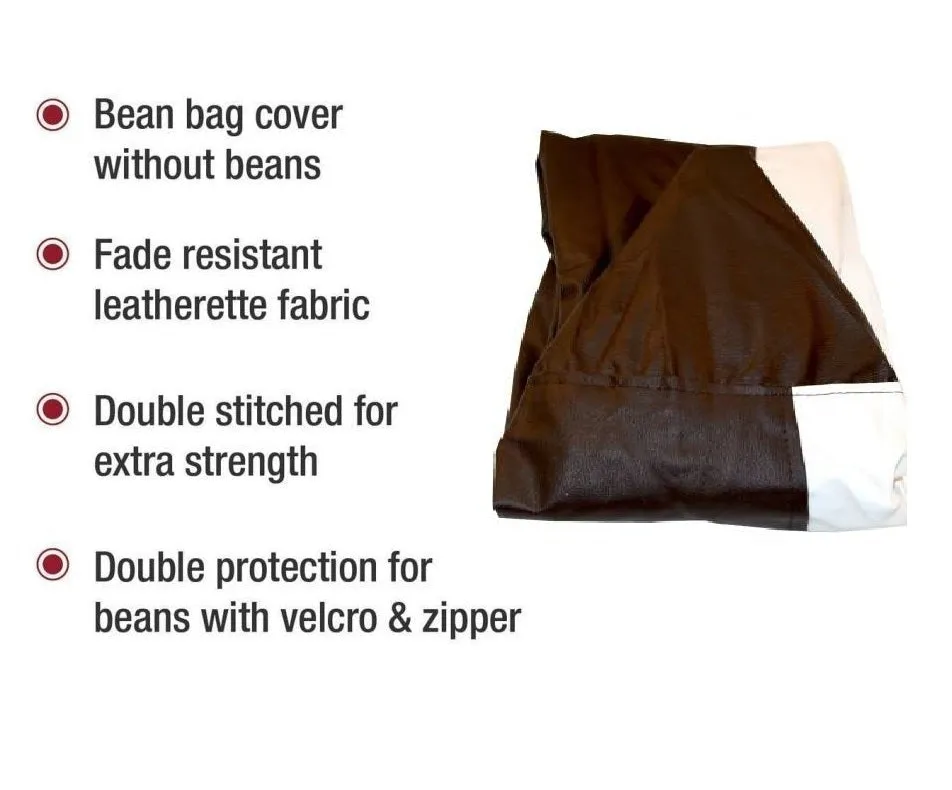 Tear Drop Designed Brown & White Bean Bag Cover  (L,XL,XXL,XXXL, Jumbo) Large - 34x21x21 cm