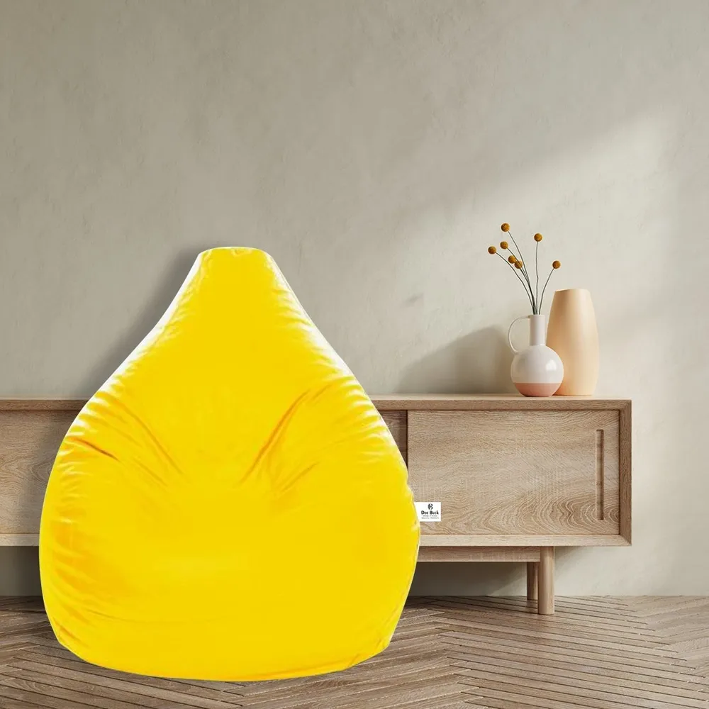 Tear Drop Designed Lime Yellow Bean Bag Cover  (L,XL,XXL,XXXL, Jumbo) Large - 34x21x21 cm