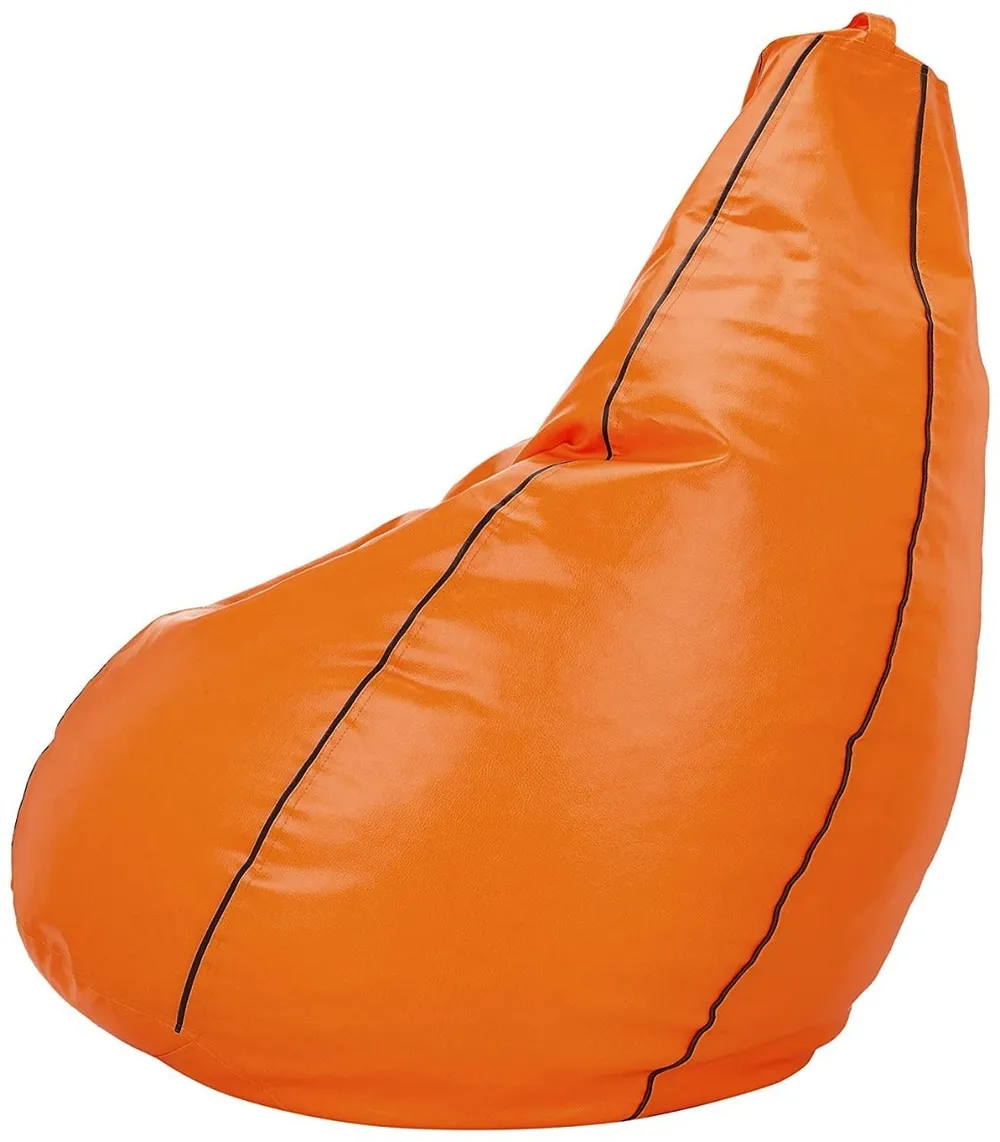 Tear Drop Designed Orange & Black Bean Bag Cover  (L,XL,XXL,XXXL, Jumbo) Large - 34x21x21 cm