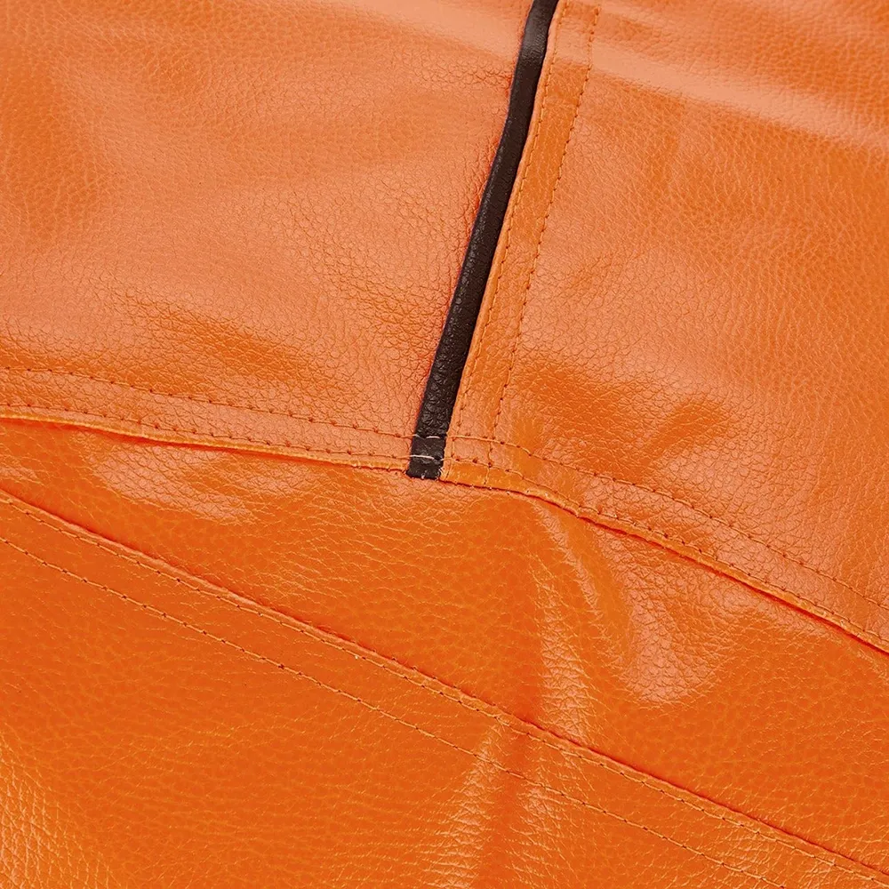 Tear Drop Designed Orange & Black Bean Bag Cover  (L,XL,XXL,XXXL, Jumbo) Large - 34x21x21 cm