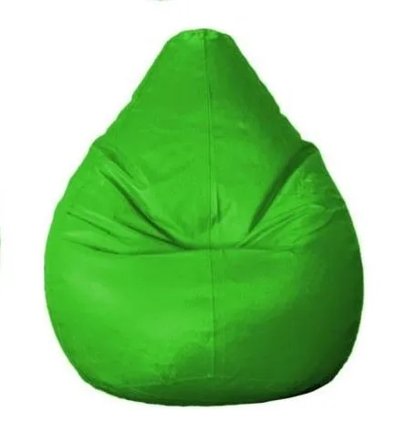 Tear Drop Designed Pea Green Bean Bag Cover  (L,XL,XXL,XXXL, Jumbo) Large - 34x21x21 cm
