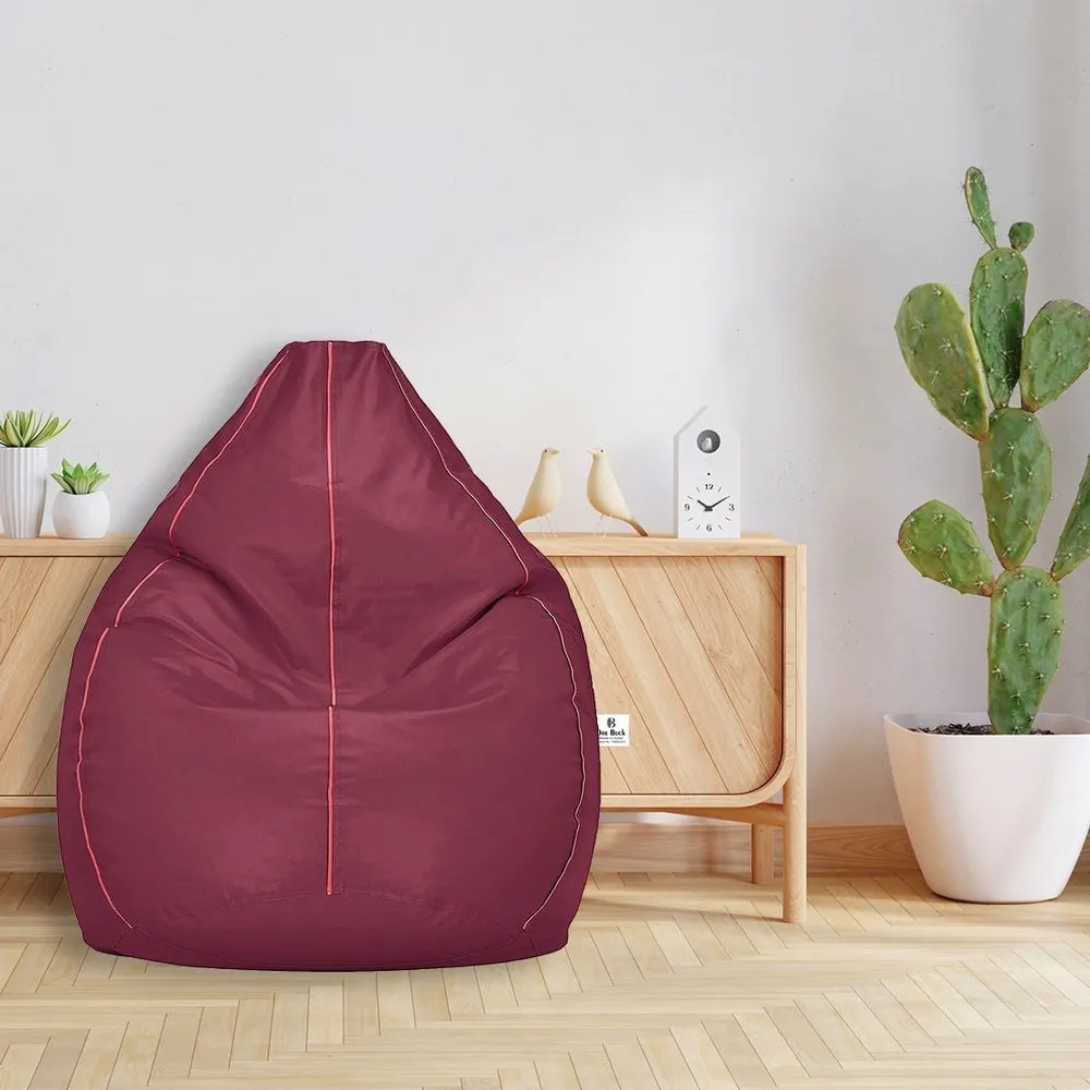 Tear Drop Designed Rich Pink Bean Bag Cover  (L,XL,XXL,XXXL, Jumbo) Large - 34x21x21 cm