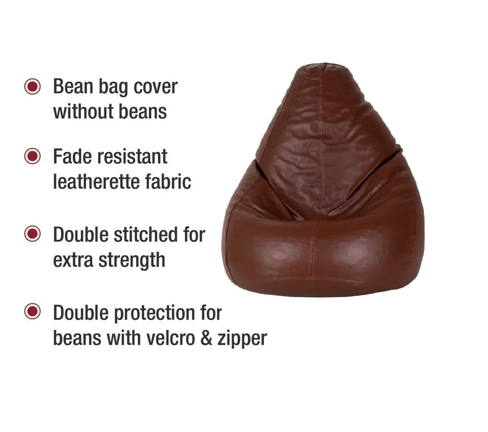 Tear Drop Designed Tan Bean Bag Cover  (L,XL,XXL,XXXL, Jumbo) Large - 34x21x21 cm