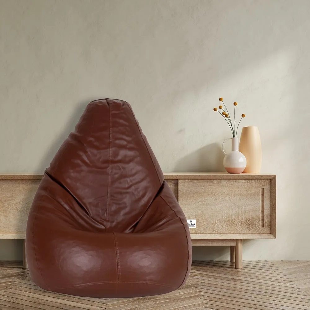 Tear Drop Designed Tan Bean Bag Cover  (L,XL,XXL,XXXL, Jumbo) Large - 34x21x21 cm