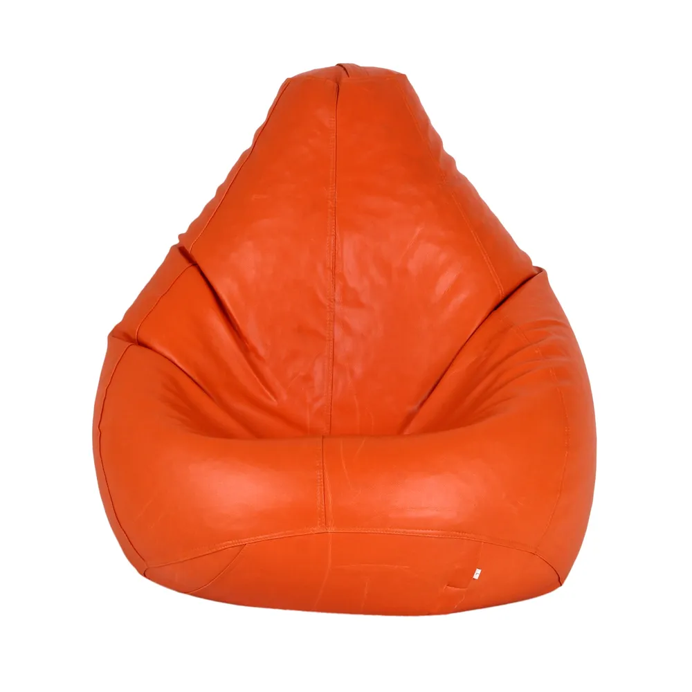Tear Drop Designed Tangerine Bean Bag Cover  (L,XL,XXL,XXXL, Jumbo) Large - 34x21x21 cm