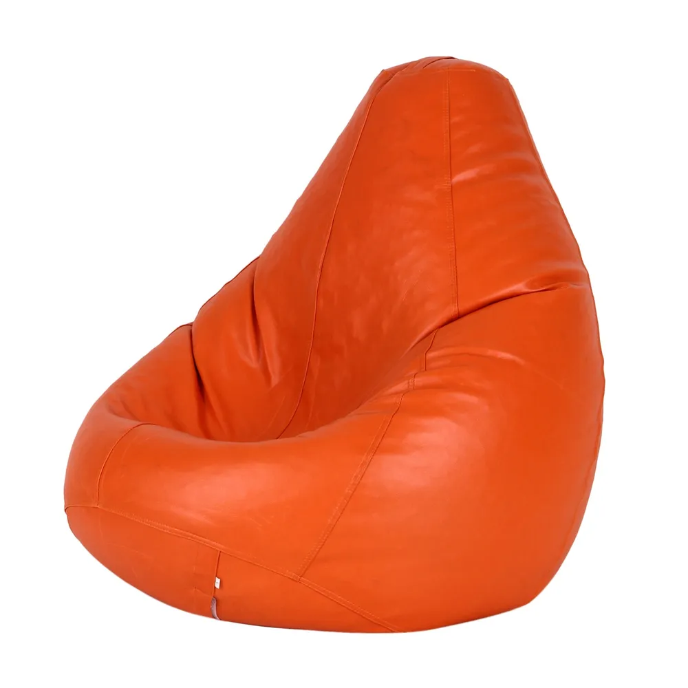 Tear Drop Designed Tangerine Bean Bag Cover  (L,XL,XXL,XXXL, Jumbo) Large - 34x21x21 cm