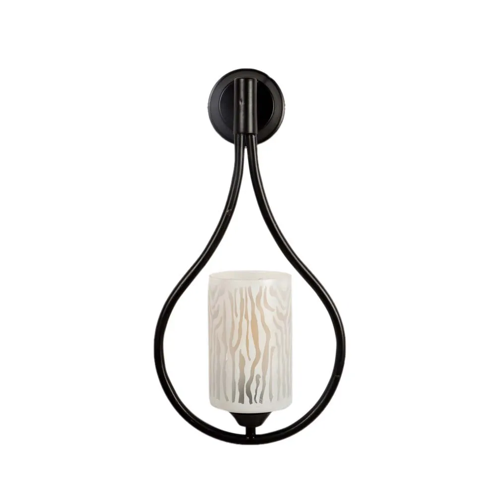 Tear Drop Designer Black Bordered Abstract Wall Lamp