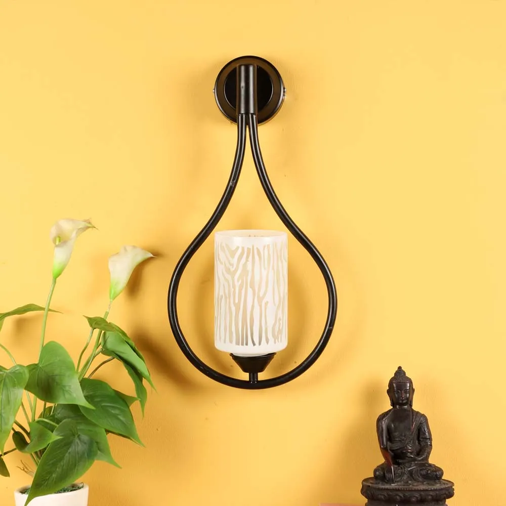 Tear Drop Designer Black Bordered Abstract Wall Lamp