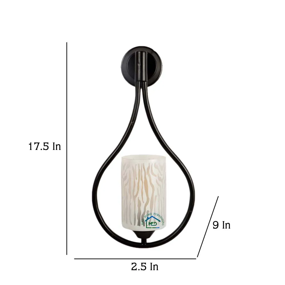 Tear Drop Designer Black Bordered Abstract Wall Lamp