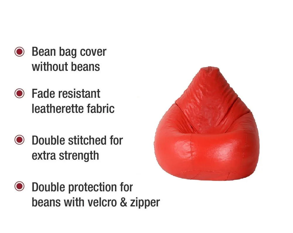 Tear Drop Tangerine Bean Bag Cover  (L,XL,XXL,XXXL, Jumbo) Large - 34x21x21 cm