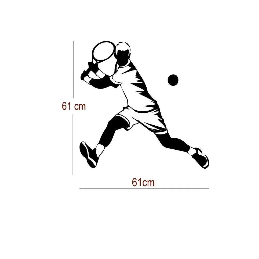 Tennis Sports Wall Sticker Premium Quality Self Adhesive Vinyl 61 x 61 cm