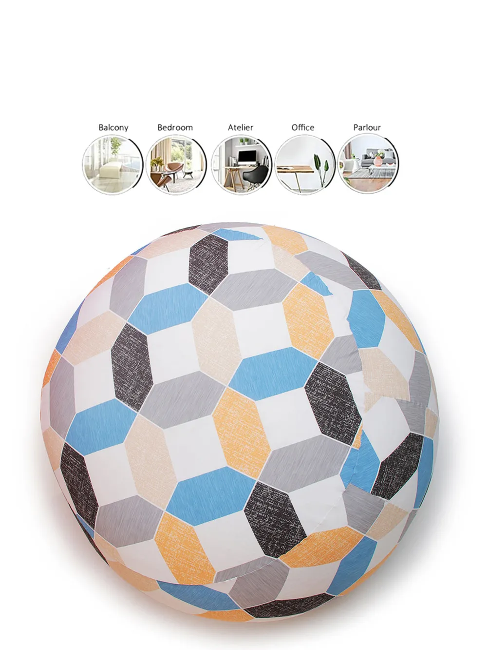 Tessalation Pattern Multicolor Bean Bag (Beans Not Included) XL