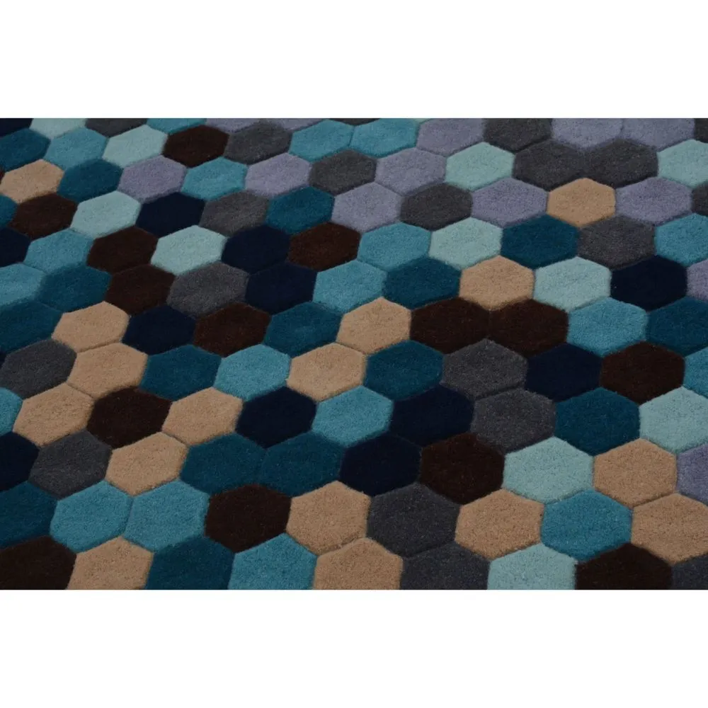 Tessellation Pattern Dive Into Blue Area Carpet 2*5ft