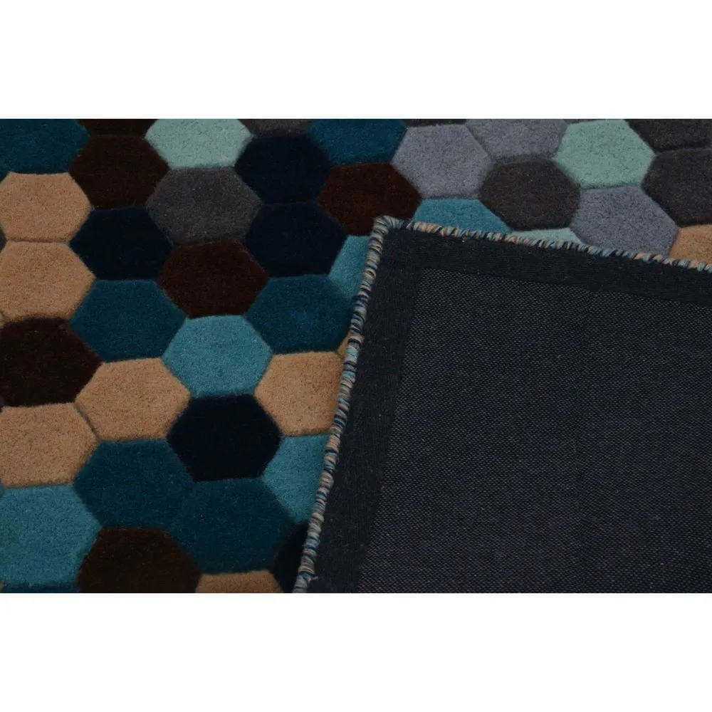 Tessellation Pattern Dive Into Blue Area Carpet 2*5ft