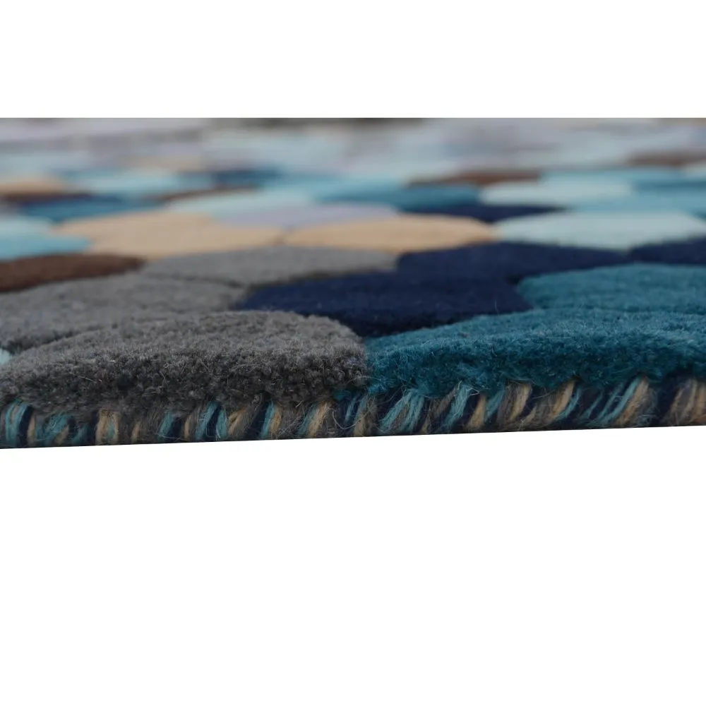 Tessellation Pattern Dive Into Blue Area Carpet 2*5ft