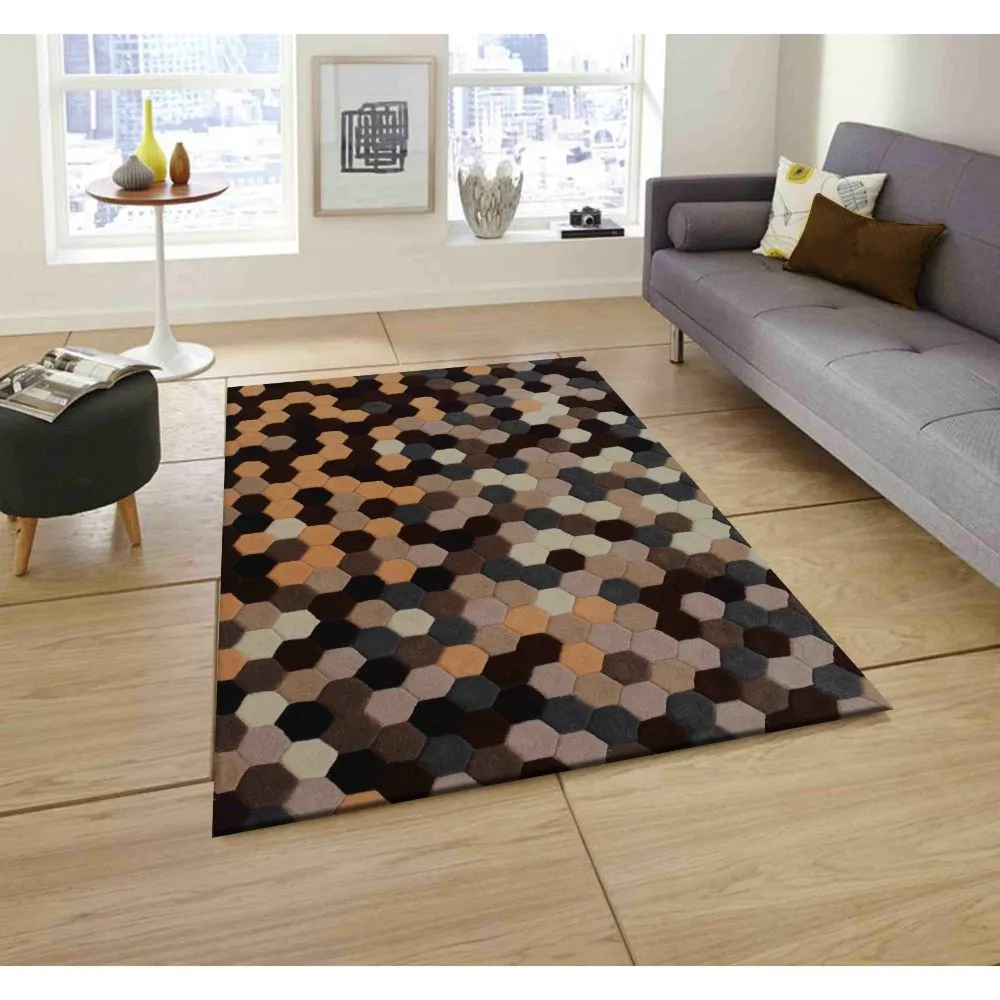 Tessellation Pattern Neutral Area Carpet 2*5ft