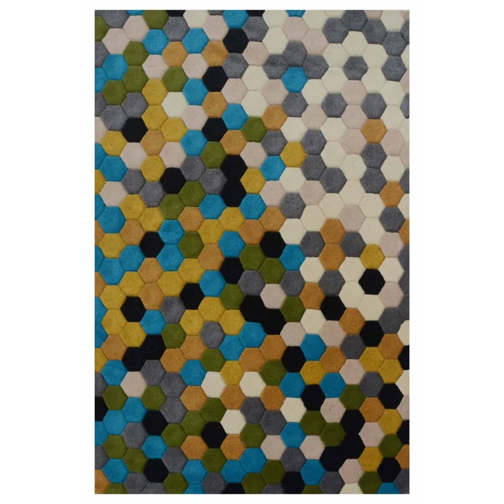 Tessellation Pattern Shades Of Blue Area Carpet 2*5ft