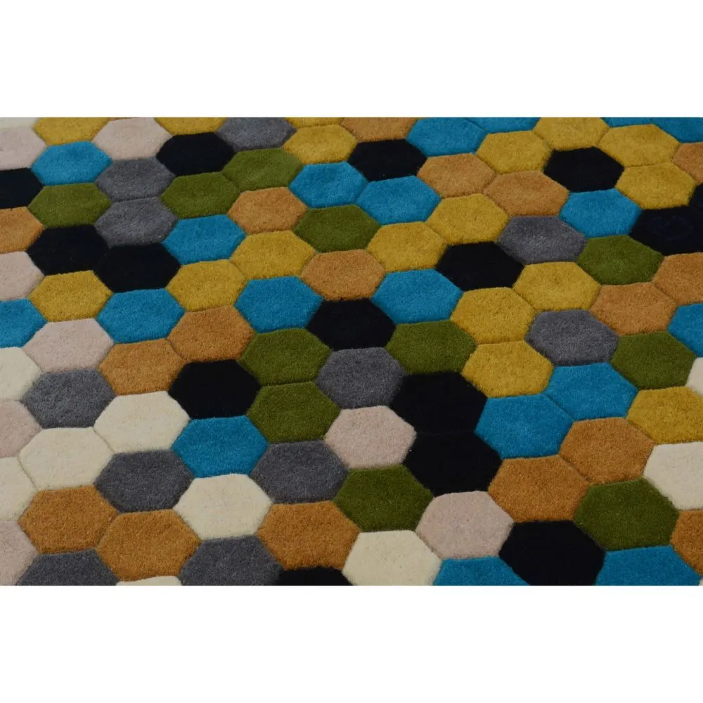 Tessellation Pattern Shades Of Blue Area Carpet 2*5ft