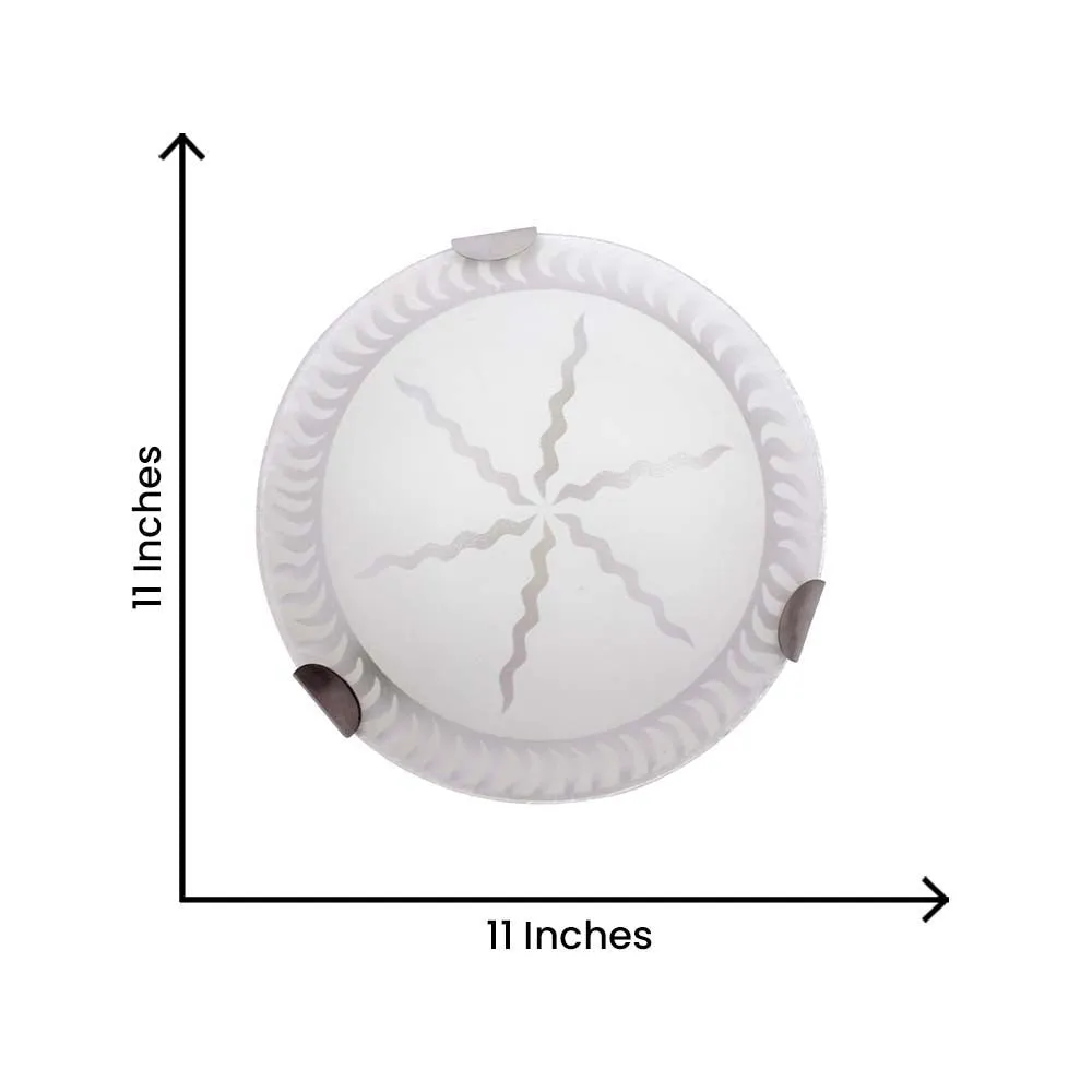 Textured Big White Flush Mount Light