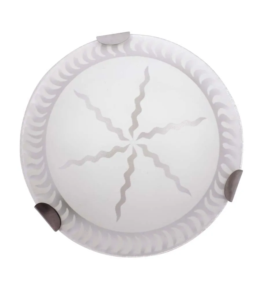 Textured Big White Flush Mount Light