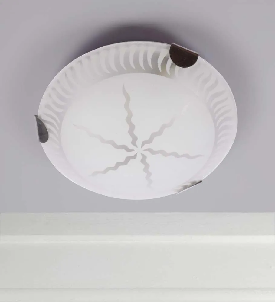 Textured Big White Flush Mount Light