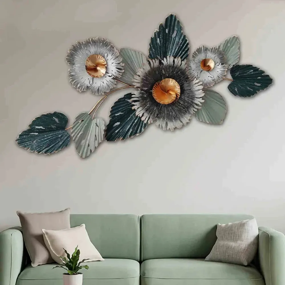 WallMantra Textured Bloom Metal Wall Sculpture Art