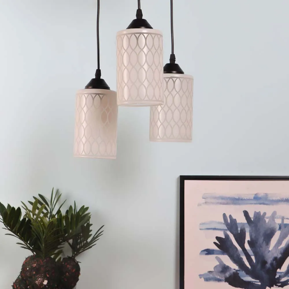 Textured Cylindrical Warm Cluster Ceiling Light