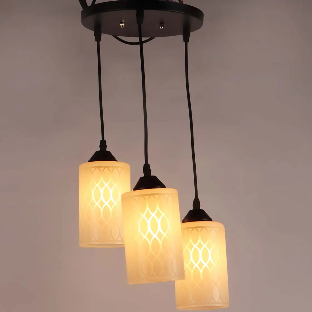 Textured Cylindrical Warm Cluster Ceiling Light