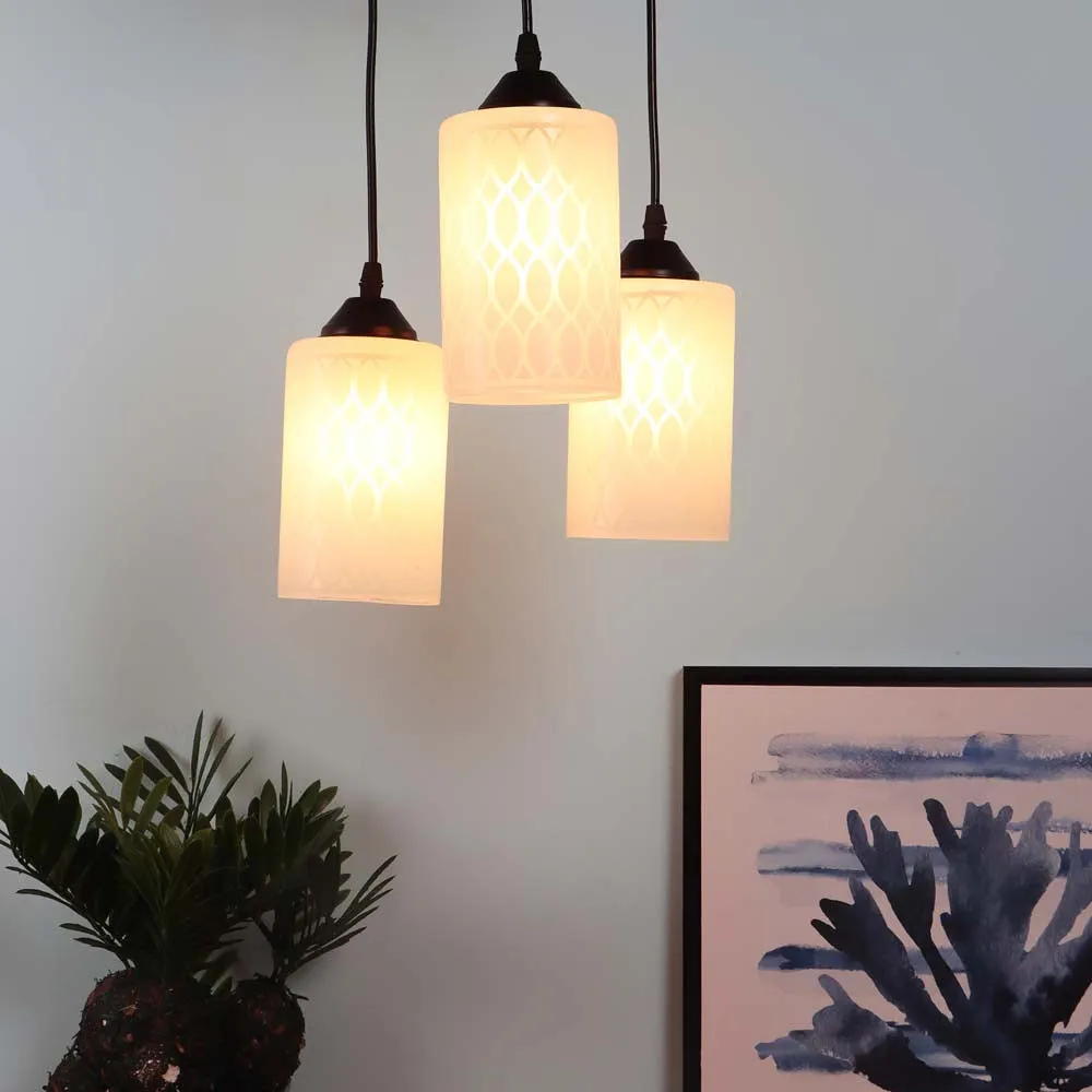 Textured Cylindrical Warm Cluster Ceiling Light