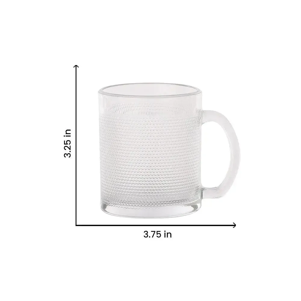 Textured Standard Glass Mugs Set Of 6