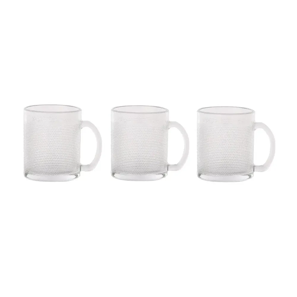 Textured Standard Glass Mugs Set Of 6