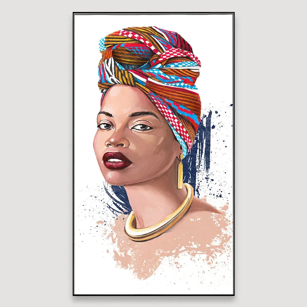 The african Silhuette Framed Wall art With Frame