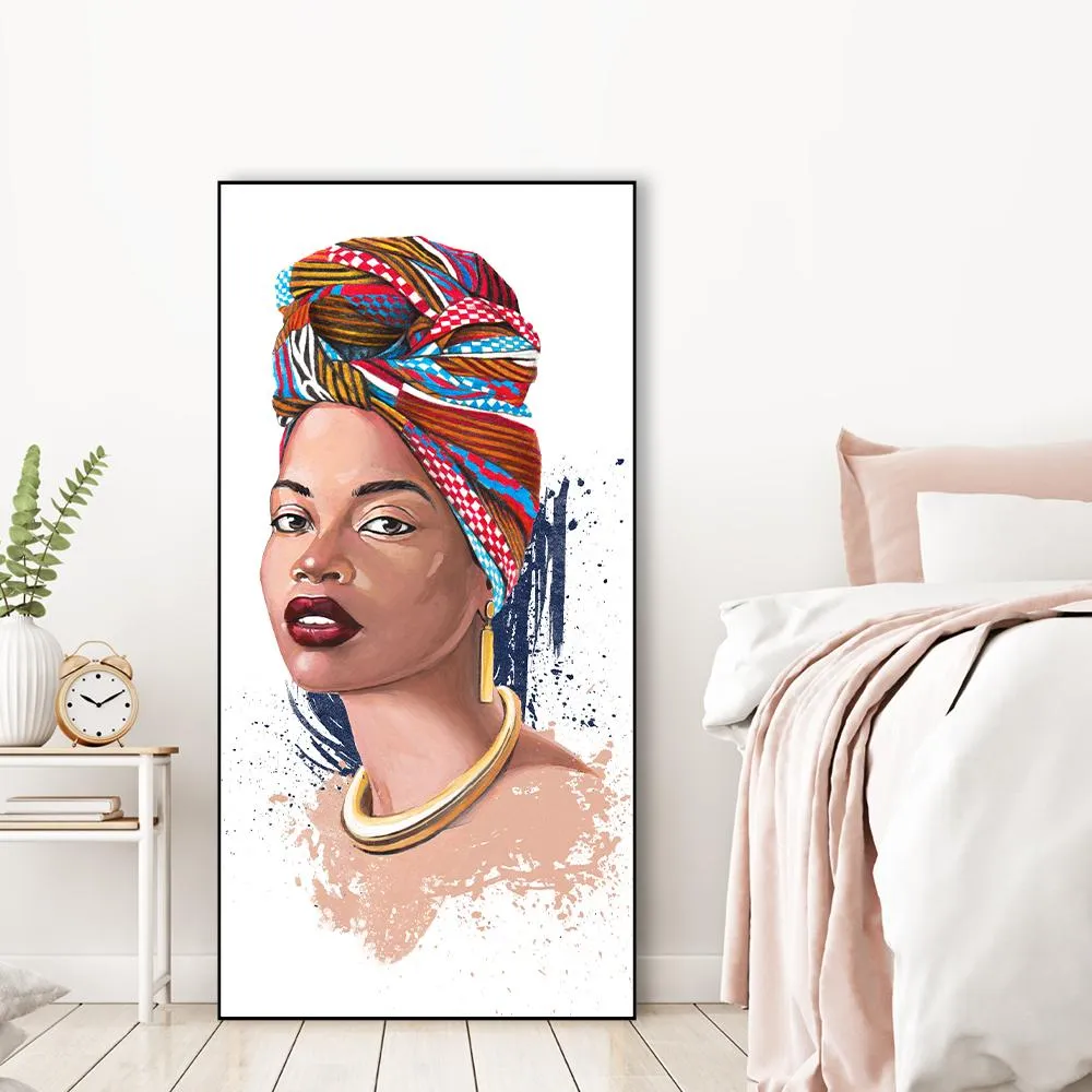 The african Silhuette Framed Wall art With Frame