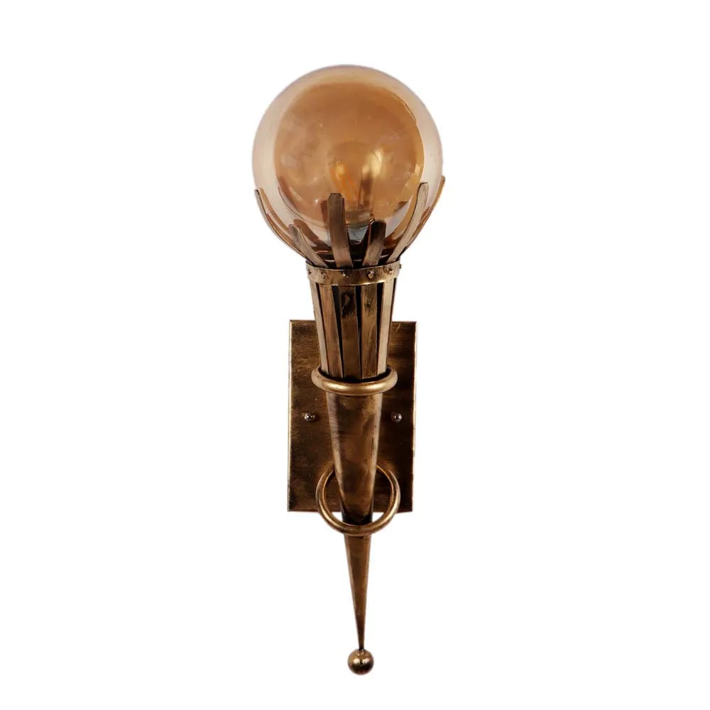 The Ancient Torch Frosted Lustre Glass Wall Sconce