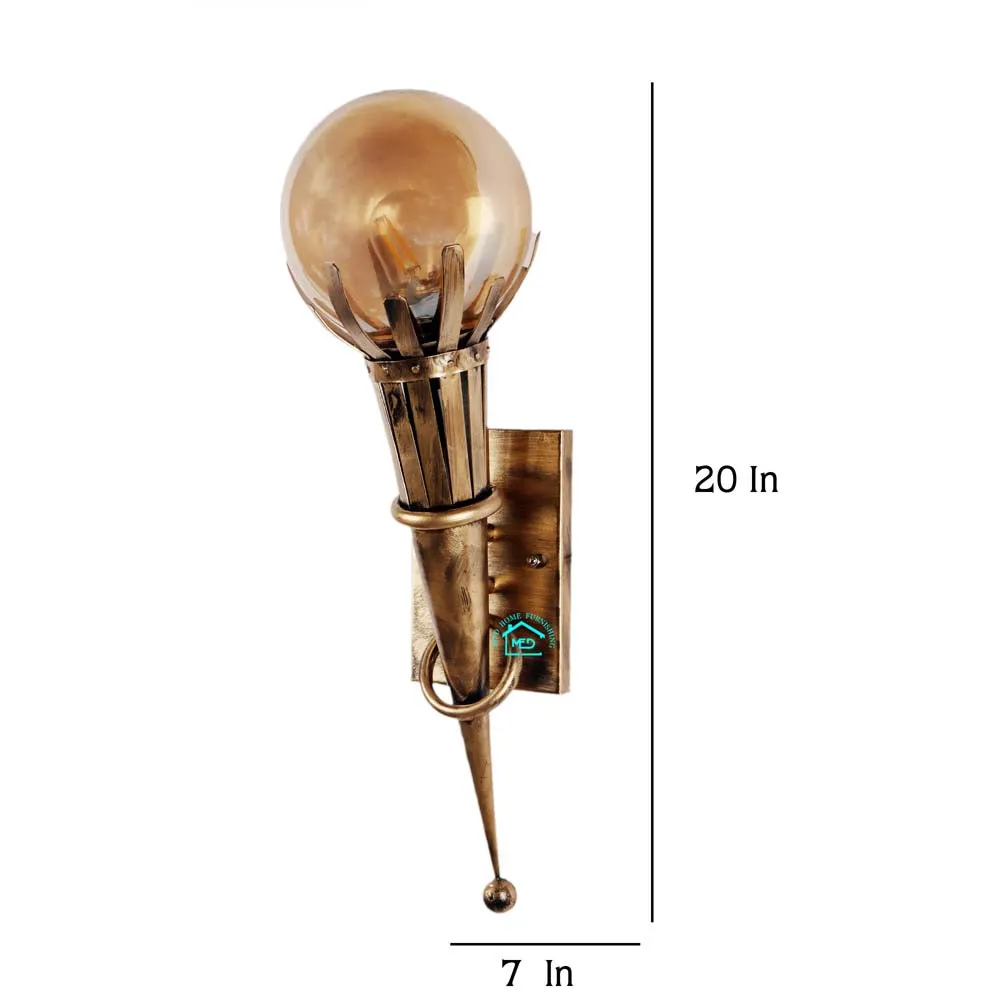 The Ancient Torch Frosted Lustre Glass Wall Sconce