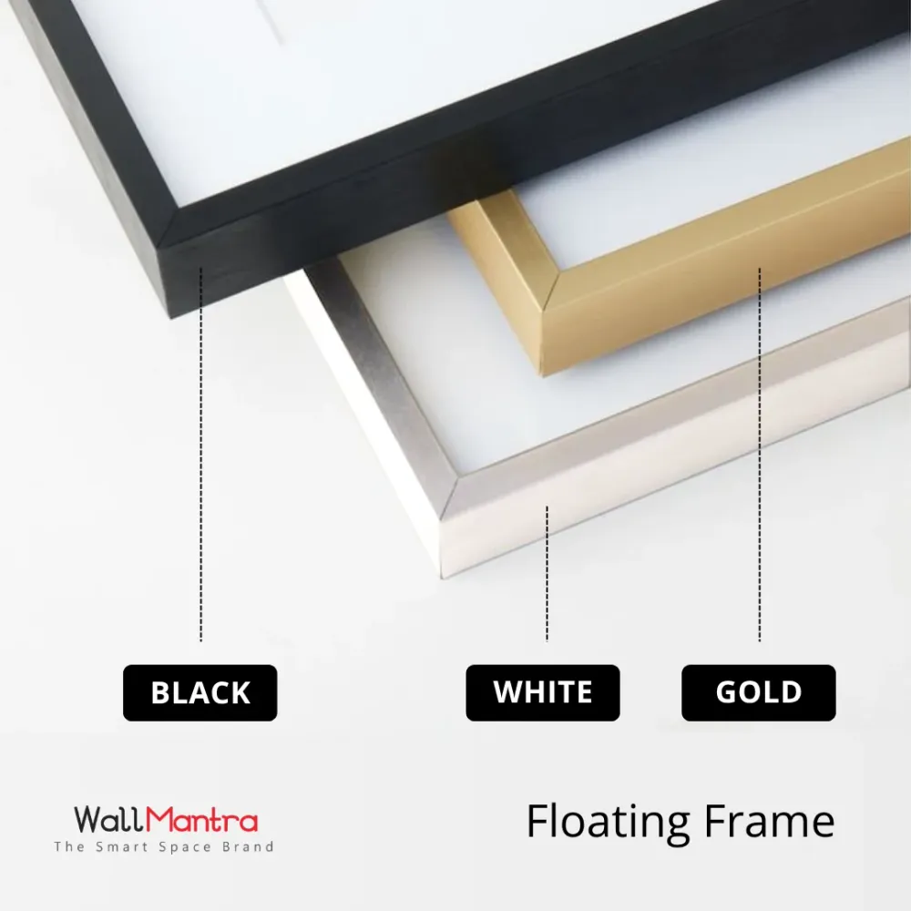 The Auspicious Cow and Calf Premium Canvas Wall Painting With Frame