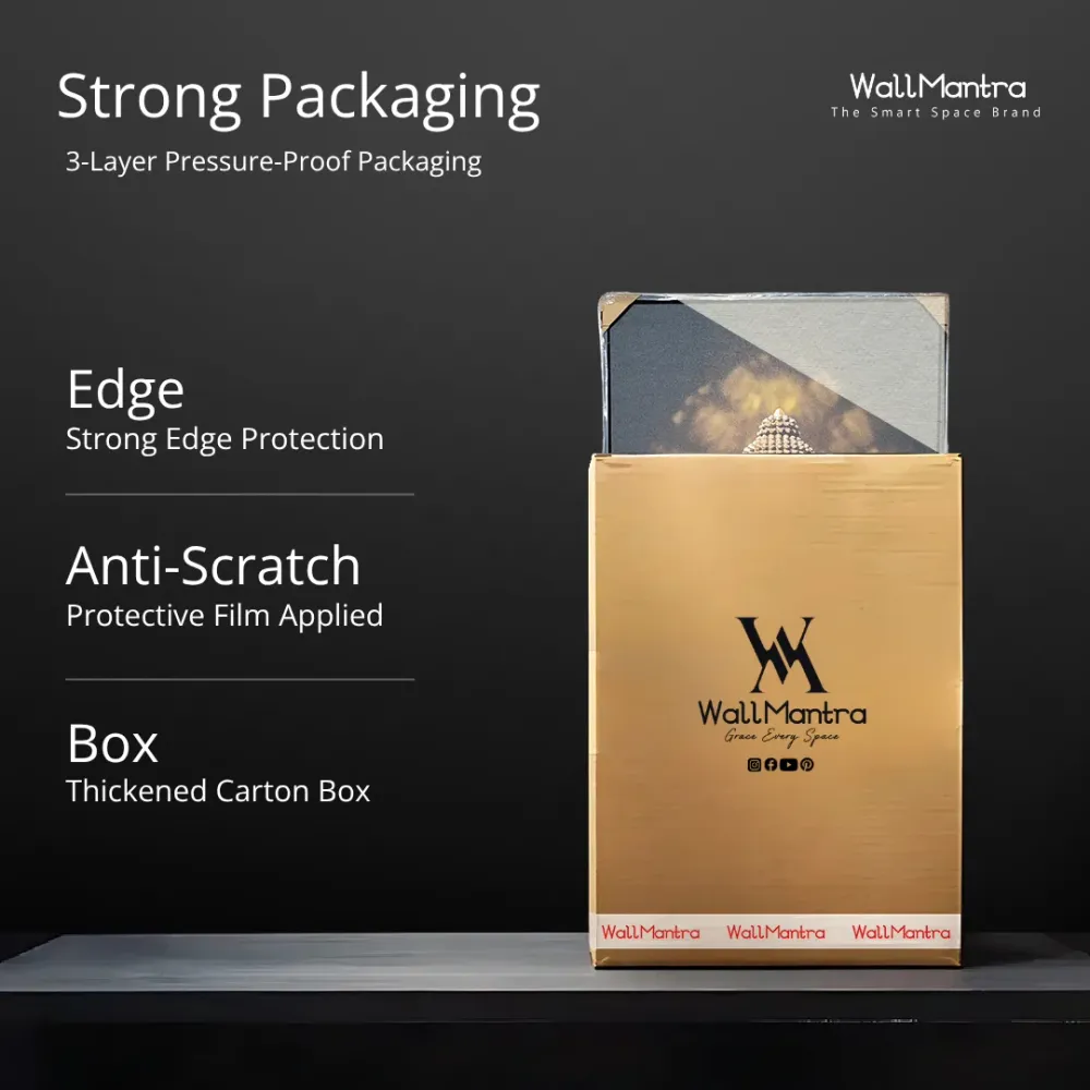 The Auspicious Cow and Calf Premium Canvas Wall Painting With Frame