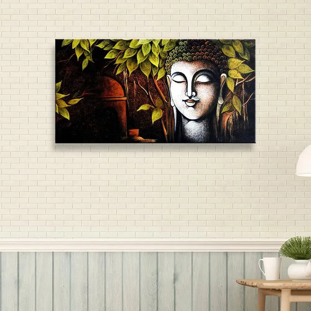 The Buddha &amp; the Bodhi Tree Wall Painting With Frame