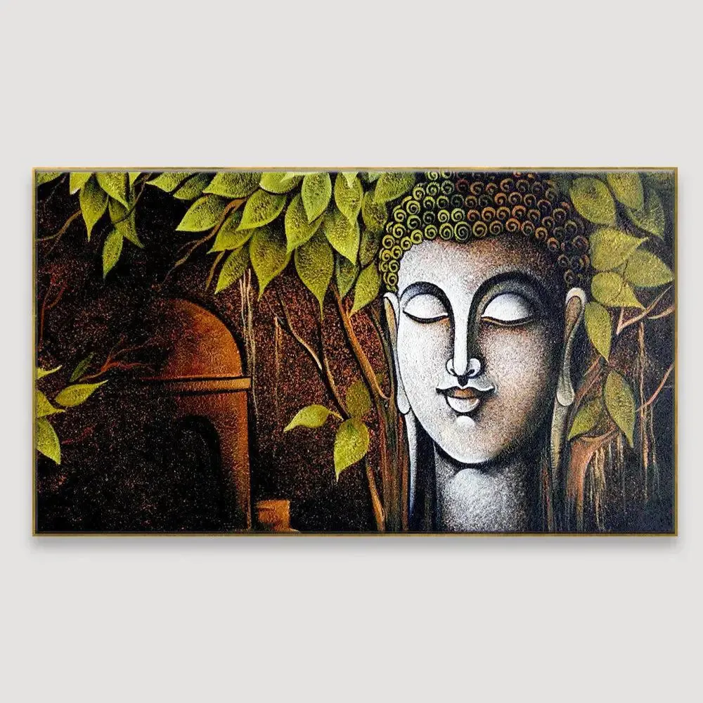 The Buddha &amp; the Bodhi Tree Wall Painting With Frame
