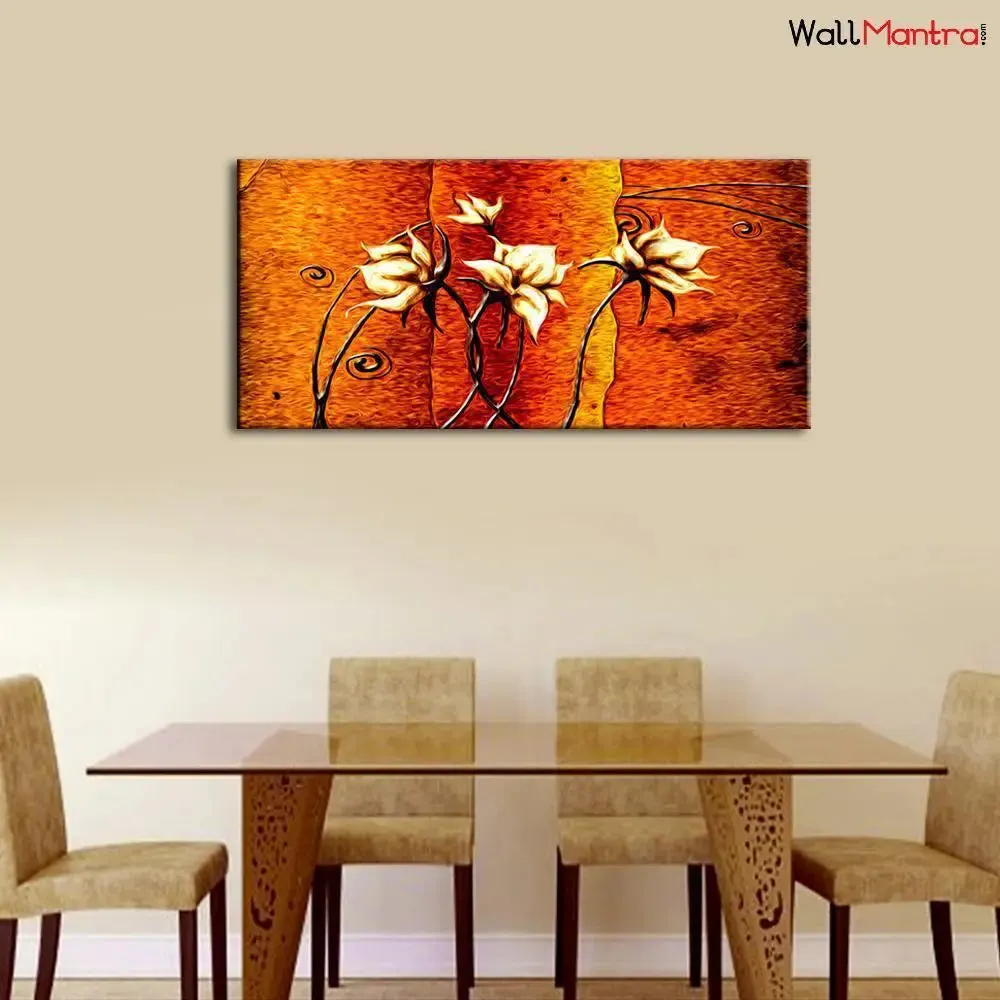 The Dancing Flower Canvas Printed Painting With Frame