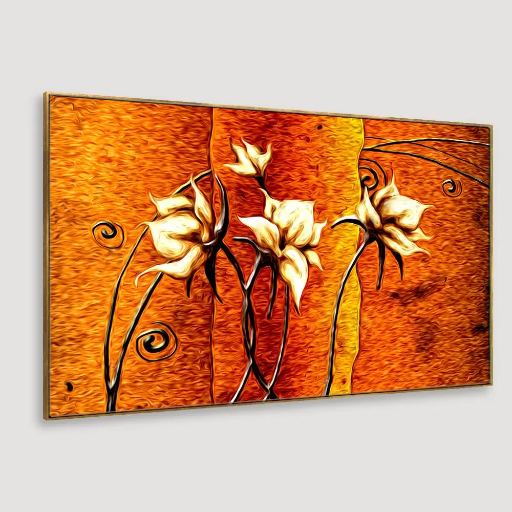The Dancing Flower Canvas Printed Painting With Frame