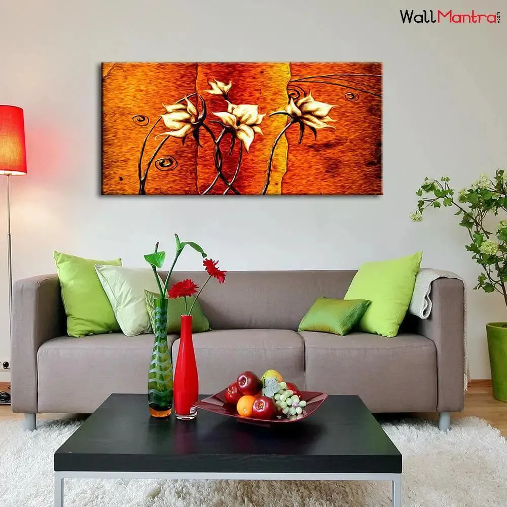 The Dancing Flower Canvas Printed Painting With Frame