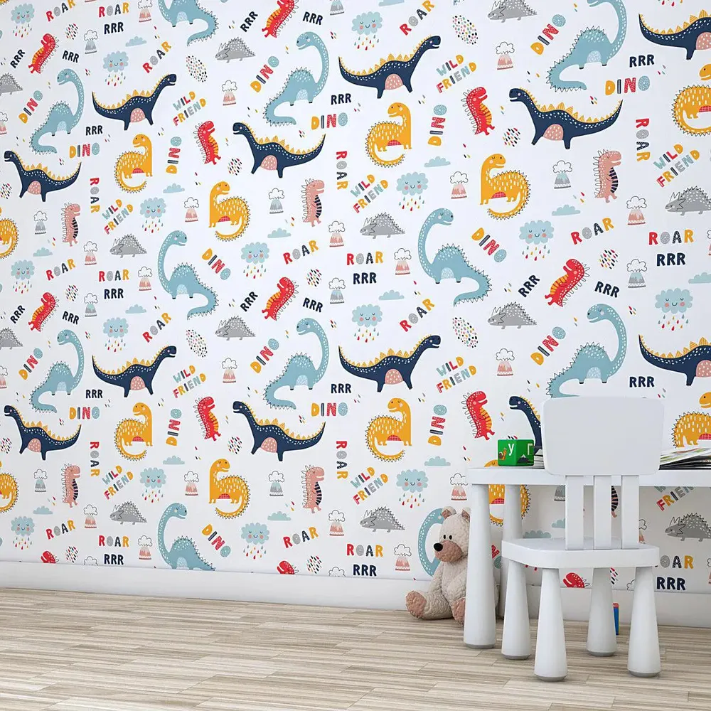 The Dino Kids Self Adhesive Wallpaper